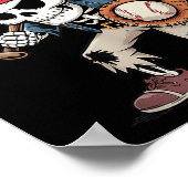 Funny Skeleton Pirate Baseball Halloween Kostüm B Poster (Ecke)