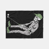 Funny Skeleton Playing Golf Lovers Spooky Hallowee Fleecedecke (Vorderseite (Horizontal))