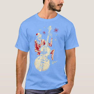 Funny Skeleton Playing Guitar Jazz Music Vintag G T-Shirt