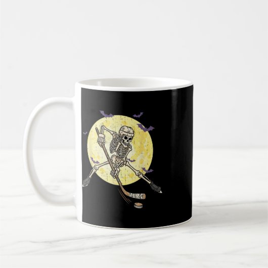 Funny Skeleton Playing Hockey Funny Halloween Men  Kaffeetasse (Links)