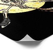 Funny Skeleton Playing Hockey Funny Halloween Men Poster (Ecke)