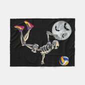 Funny Skeleton Playing Volleyll Happy Halloween Da Fleecedecke (Vorderseite (Horizontal))