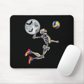 Funny Skeleton Playing Volleyll Happy Halloween Da Mousepad (Mit Mouse)