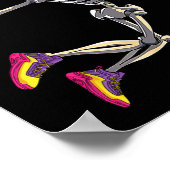 Funny Skeleton Playing Volleyll Happy Halloween Da Poster (Ecke)