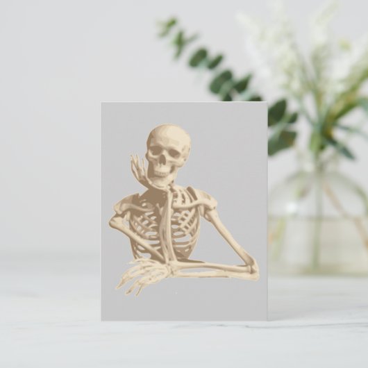 Funny Skeleton Postkarte (Stehend Vorderseite)