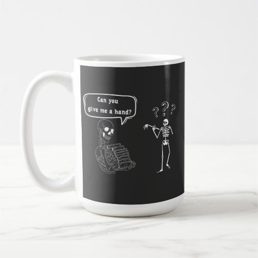 Funny Skeleton Puff kannst du mir helfen Kaffeetasse (Links)