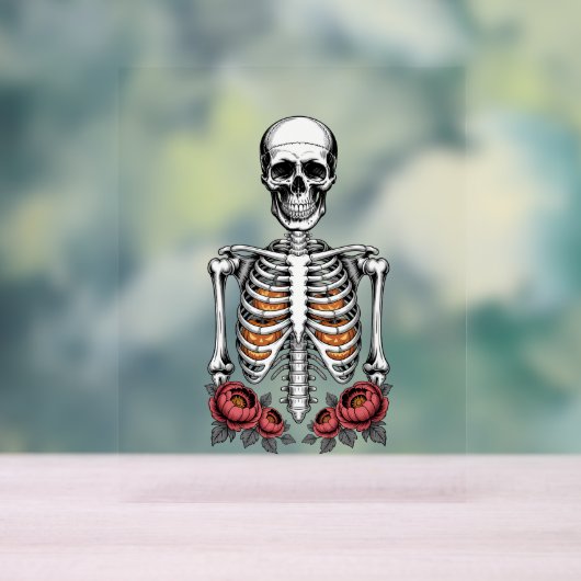 Funny Skeleton Pumpkin Fall Acrylschild (Neutral)