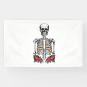 Funny Skeleton Pumpkin Fall Banner (Horizontal)