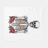 Funny Skeleton Pumpkin Fall Fleecedecke (Vorderseite (Horizontal))