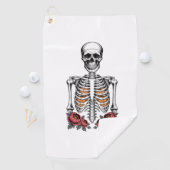 Funny Skeleton Pumpkin Fall Golfhandtuch (Insitu)