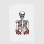 Funny Skeleton Pumpkin Fall Golfhandtuch (Vorderseite)