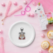 Funny Skeleton Pumpkin Fall Pappteller (Party)