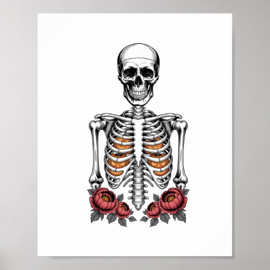 Funny Skeleton Pumpkin Fall Poster (Vorne)