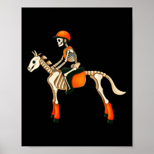 Funny Skeleton Reiten Halloween Kostüme Männer Poster