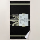 Funny Skeleton Reserviert Sign Spooky Beach Handtu Strandtuch (Vorderseite)