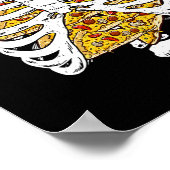 Funny Skeleton Rib Käfig mit Pizzas Happy Hallowee Poster (Ecke)