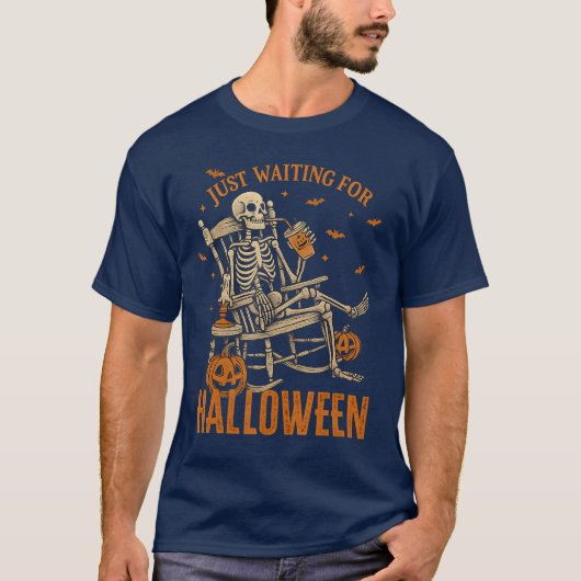 Funny Skeleton Rocking Chair gerade Gewartet für H T-Shirt (Vorderseite)