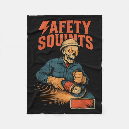 Funny Skeleton Safety Squints Grinder Meme Schweiß Fleecedecke (Vorderseite)