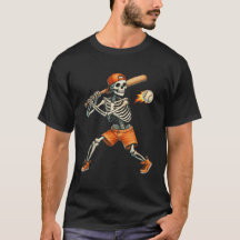 Funny Skeleton schlägt Baseball Halloween-T - Shir
