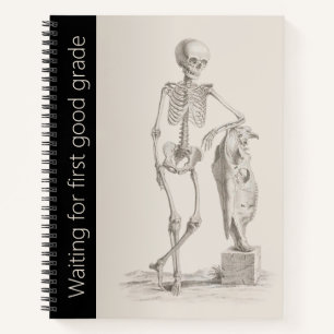 Funny Skeleton School, University Spiral Notebook Notizblock