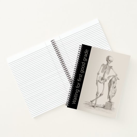 Funny Skeleton School, University Spiral Notebook Notizblock (Innenseite)