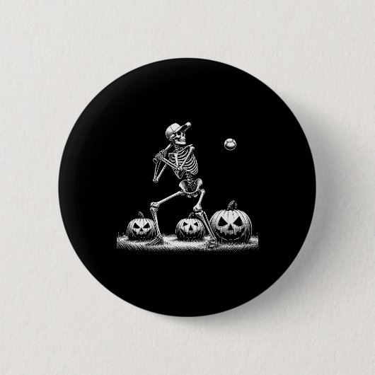 Funny Skeleton Sell Player Halloween Mens Womens K Button (Vorderseite)