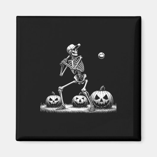 Funny Skeleton Sell Player Halloween Mens Womens K Magnet (Vorne)