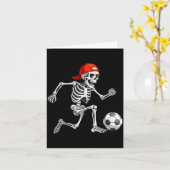 Funny Skeleton Soccer Men Boys Kids Halloween Cost Karte (Gelbe Blume)