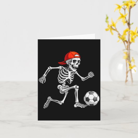 Funny Skeleton Soccer Men Boys Kids Halloween Cost Karte (Gelbe Blume)