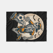 Funny Skeleton Soccer Men Boys Kinder Halloween Fleecedecke (Vorderseite (Horizontal))