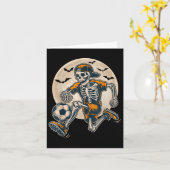 Funny Skeleton Soccer Men Boys Kinder Halloween Karte (Gelbe Blume)