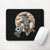 Funny Skeleton Soccer Men Boys Kinder Halloween Mousepad (Mit Mouse)
