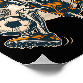 Funny Skeleton Soccer Men Boys Kinder Halloween Poster (Ecke)