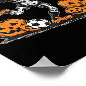 Funny Skeleton Soccer Men Boys Kinder Halloween Poster (Ecke)