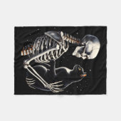 Funny Skeleton spielen mit einem katzengrafischen Fleecedecke (Vorderseite (Horizontal))