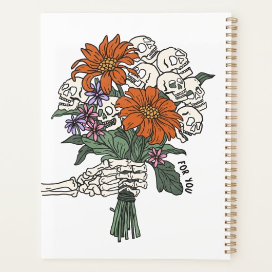 Funny Skeleton Spooky Vibes Fall Planer (Rückseite)