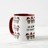 Funny Skeleton Spooky Vibes Head Christmas Red Tasse (Vorderseite Links)