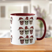 Funny Skeleton Spooky Vibes Head Christmas Red Tasse
