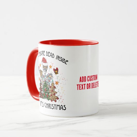 Funny Skeleton Spooky Vibes Skull Weihnachten Tasse (Vorderseite Links)