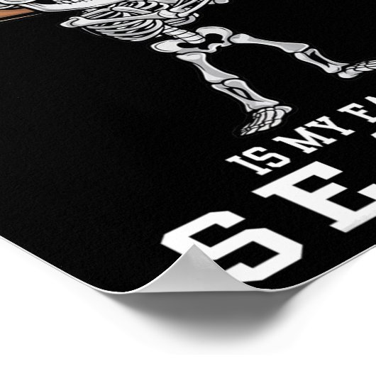 Funny Skeleton Sports Player Baseball ist mein Fav Poster (Ecke)