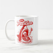 Funny Skeleton Stay Sitive Shark Beach Motivationa Kaffeetasse (Links)