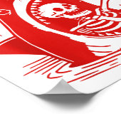 Funny Skeleton Stay Sitive Shark Beach Motivationa Poster (Ecke)