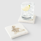 Funny Skeleton Steinuntersetzer (Seitenansicht)