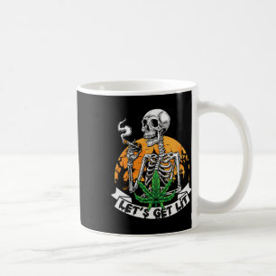 Funny Skeleton Stoner Rauchen Weed Lasst uns Lit H Kaffeetasse