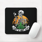 Funny Skeleton Stoner Rauchen Weed Lasst uns Lit H Mousepad (Mit Mouse)