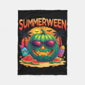 Funny Skeleton Summer Summerween Watermelon Jack-o Fleecedecke (Vorderseite)
