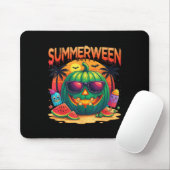 Funny Skeleton Summer Summerween Watermelon Jack-o Mousepad (Mit Mouse)