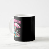 Funny Skeleton Summerween Mermaid Beach Halloween Kaffeetasse (Vorderseite Links)