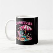 Funny Skeleton Summerween Mermaid Beach Halloween Kaffeetasse (Links)