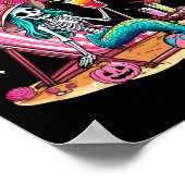 Funny Skeleton Summerween Mermaid Beach Halloween Poster (Ecke)
